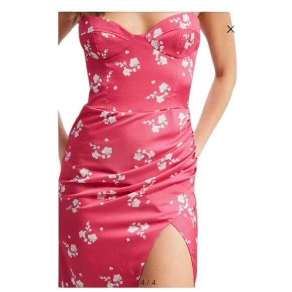 Bardot Anika Strapless Side Ruffle Corset Dress Size 8 Coquette Feminine - Picture 4 of 12